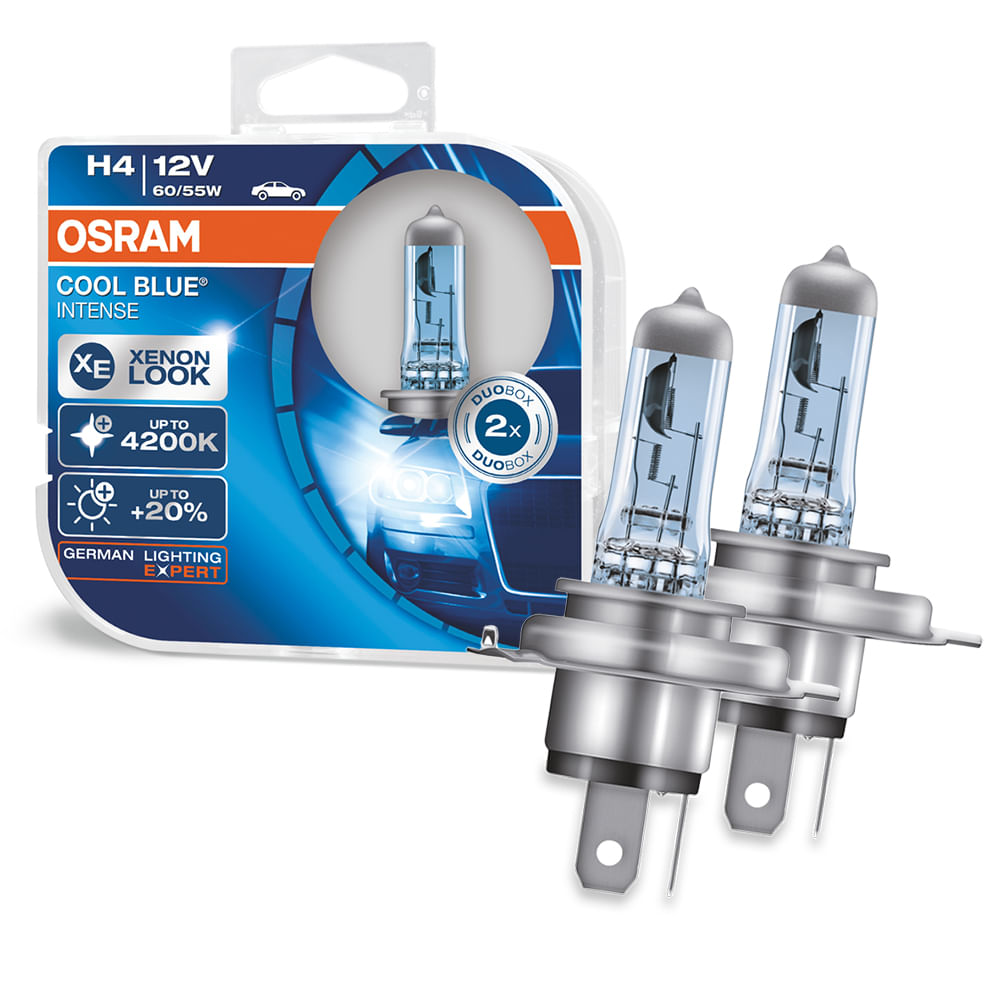 Lâmpada Osram H4 Cool Blue Intense 4200K 12V 55W | Osram 64193CBI