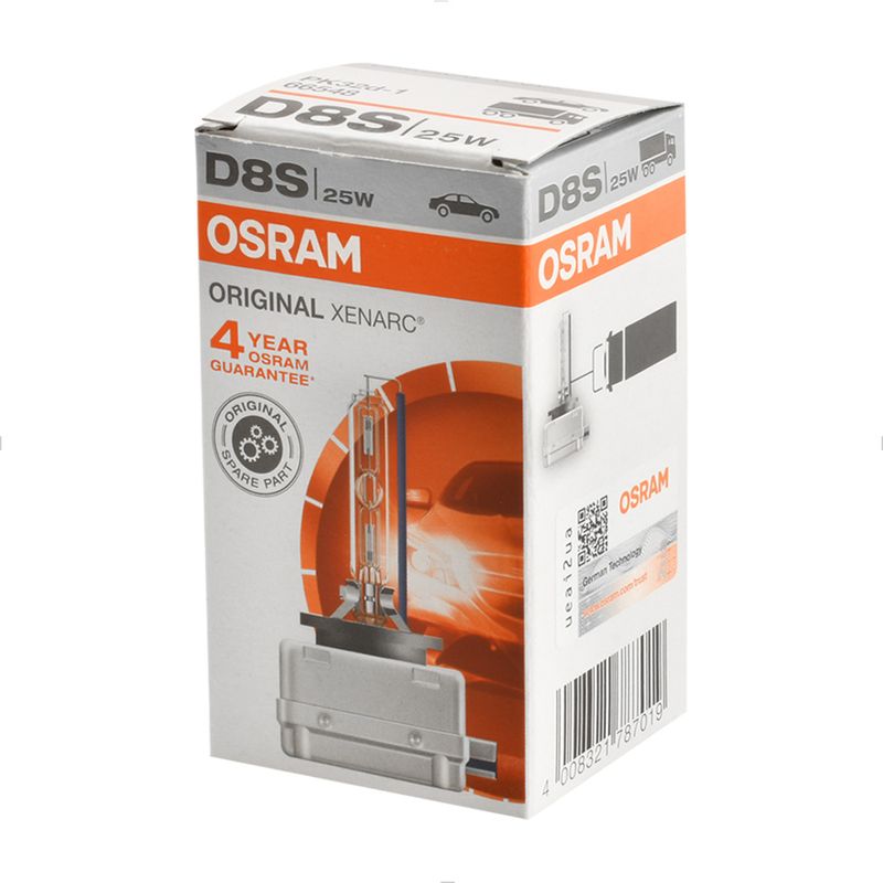 Lâmpada Xenon Osram D8S Standard Original Xenarc 4500K 25W | Osram 66548