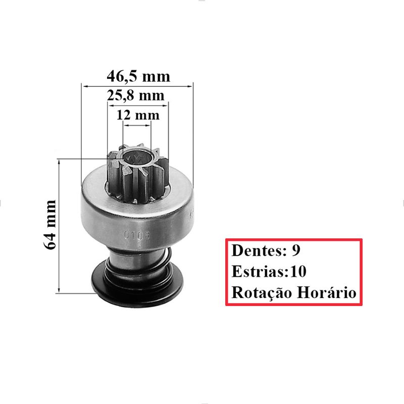 Bendix Impulsor Partida Santana Passat 1.6 1.8 2.0 79 até 95