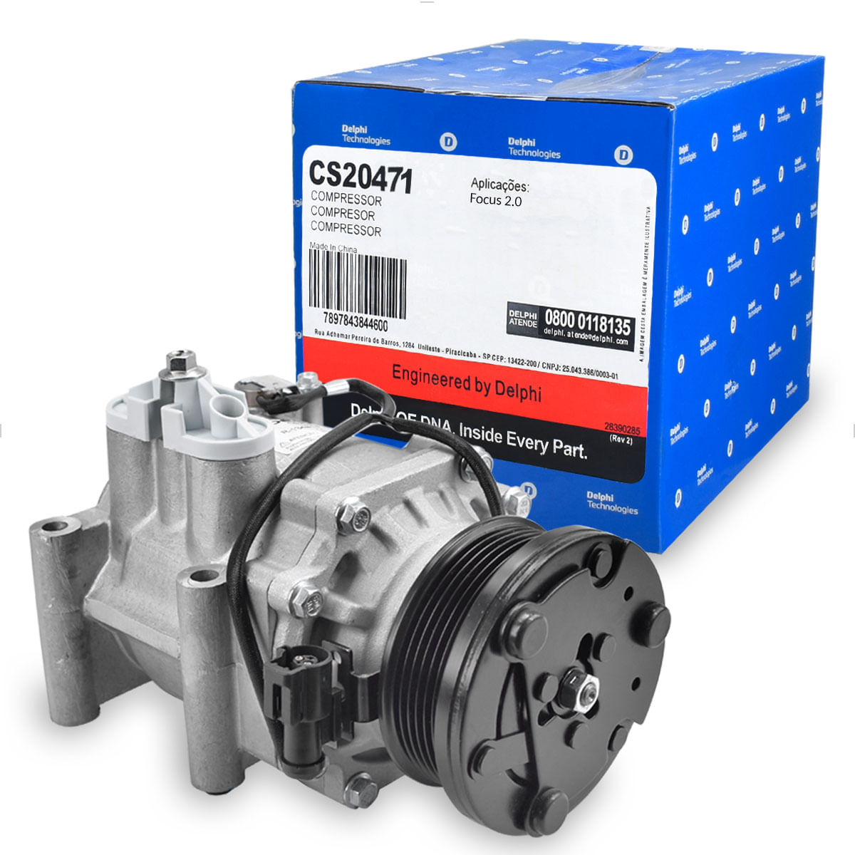 Compressor Ar SCROLL 12V Polia 6Pk Estrias Delphi CS20471 Original