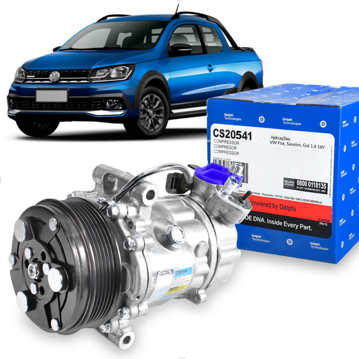 Compressor Ar Saveiro G7 1.6 2016 a 2022 Delphi CS20541 Original
