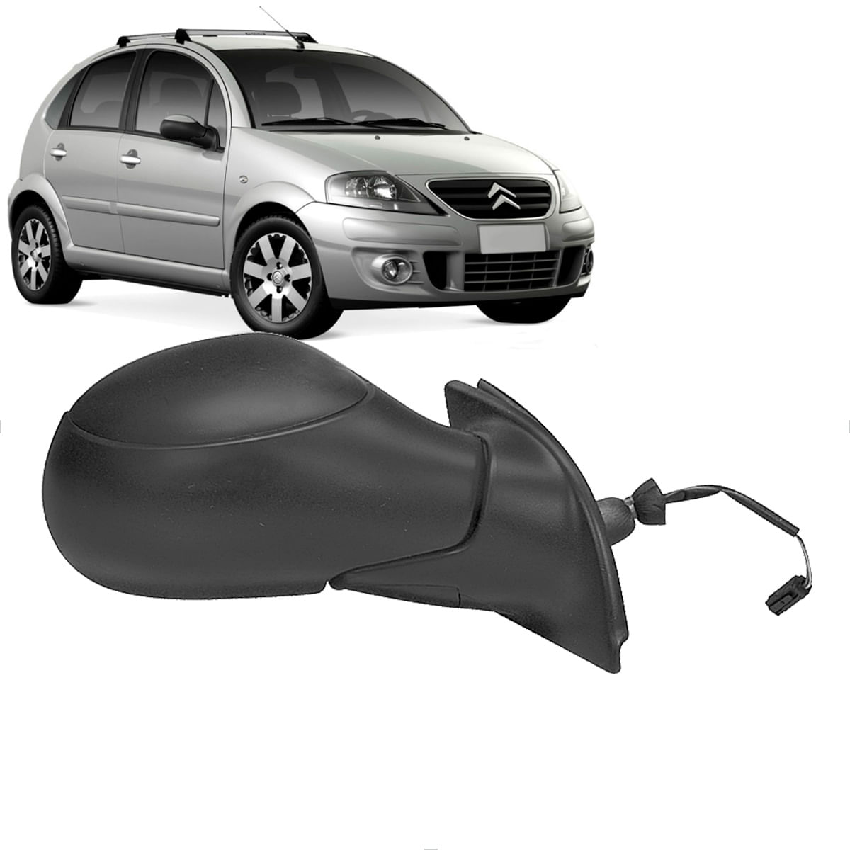 Retrovisor Externo Citroen C3 03/ Elétrico Preto - AutoNext