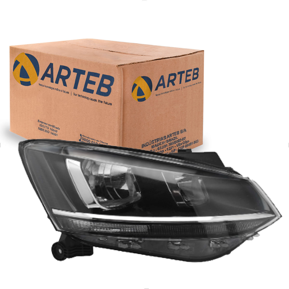 Farol Fox SpaceFox 2015 até 2018 Máscara Negra Foco Duplo - AutoNext