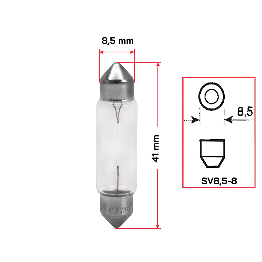 Lâmpada Torpedo 6411 Osram C5W Standard Original 42mm 3200K 12V Lâmpada Torpedo 6411 Osram C5W Standard Original 42mm 3200K 12V