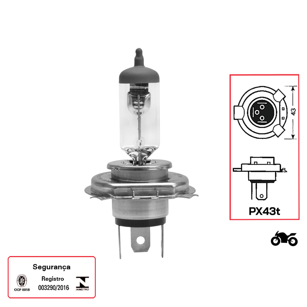 Lâmpada Osram HS1 para Moto Standard Original Line 3200K 12V 35