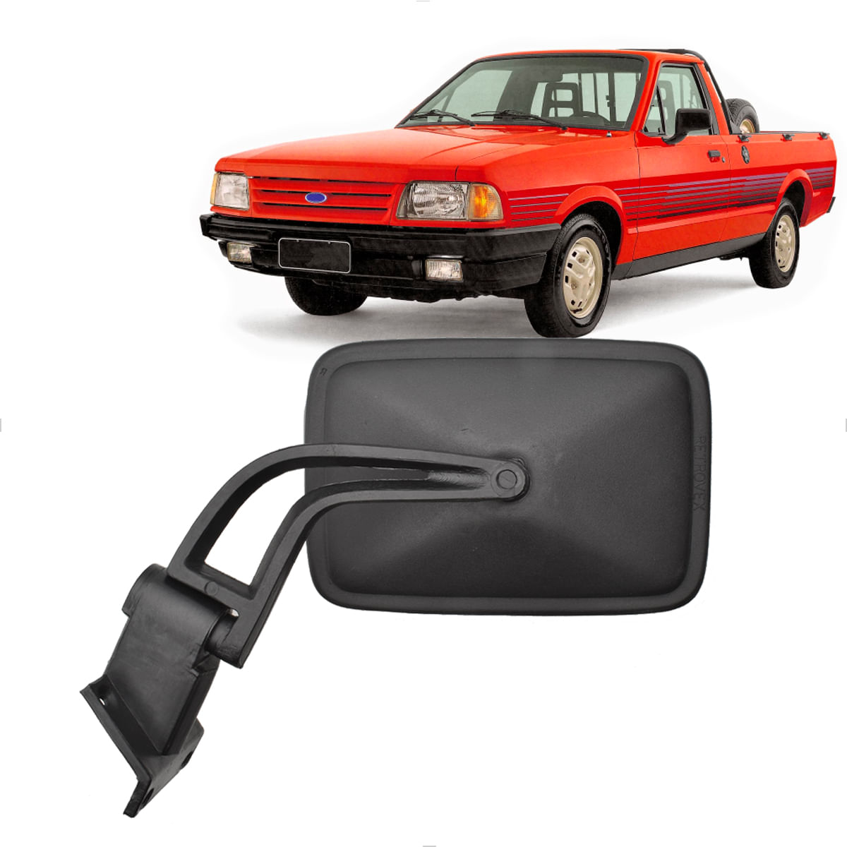 Retrovisor Externo Pampa 84/91 Lado Direito ou Esquerdo Braço Móvel ...