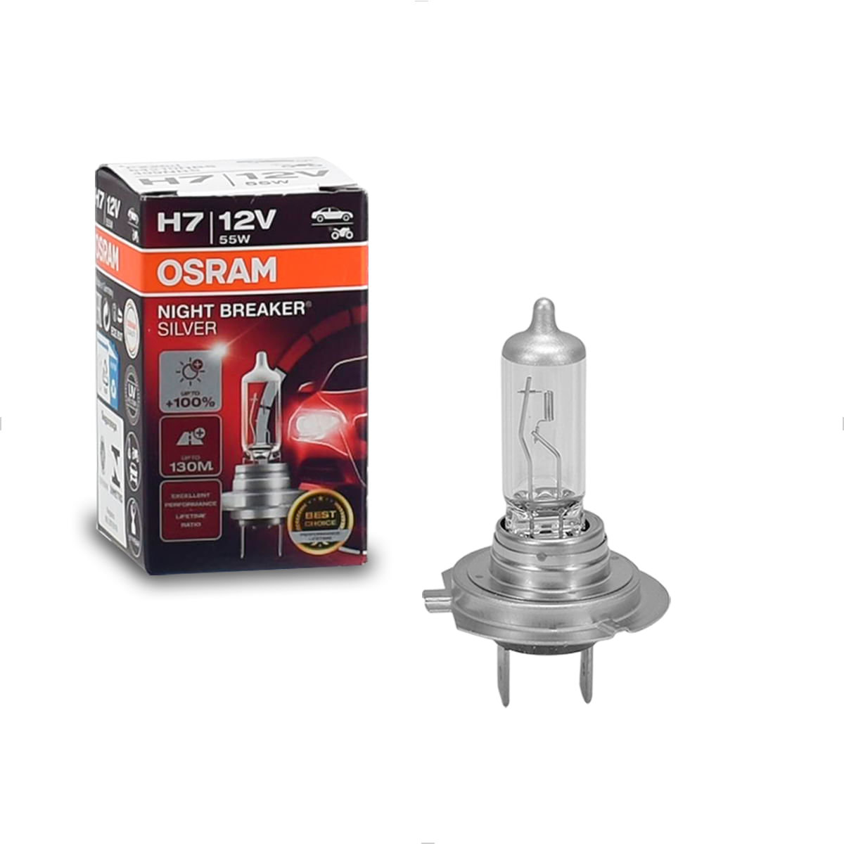 Lâmpada Osram H7 Night Breaker Silver 3200K 12V 55W | Osram